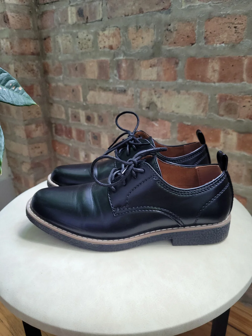 Deer Stags Zander Boys Lace-Up Black Derby Dress Shoes
